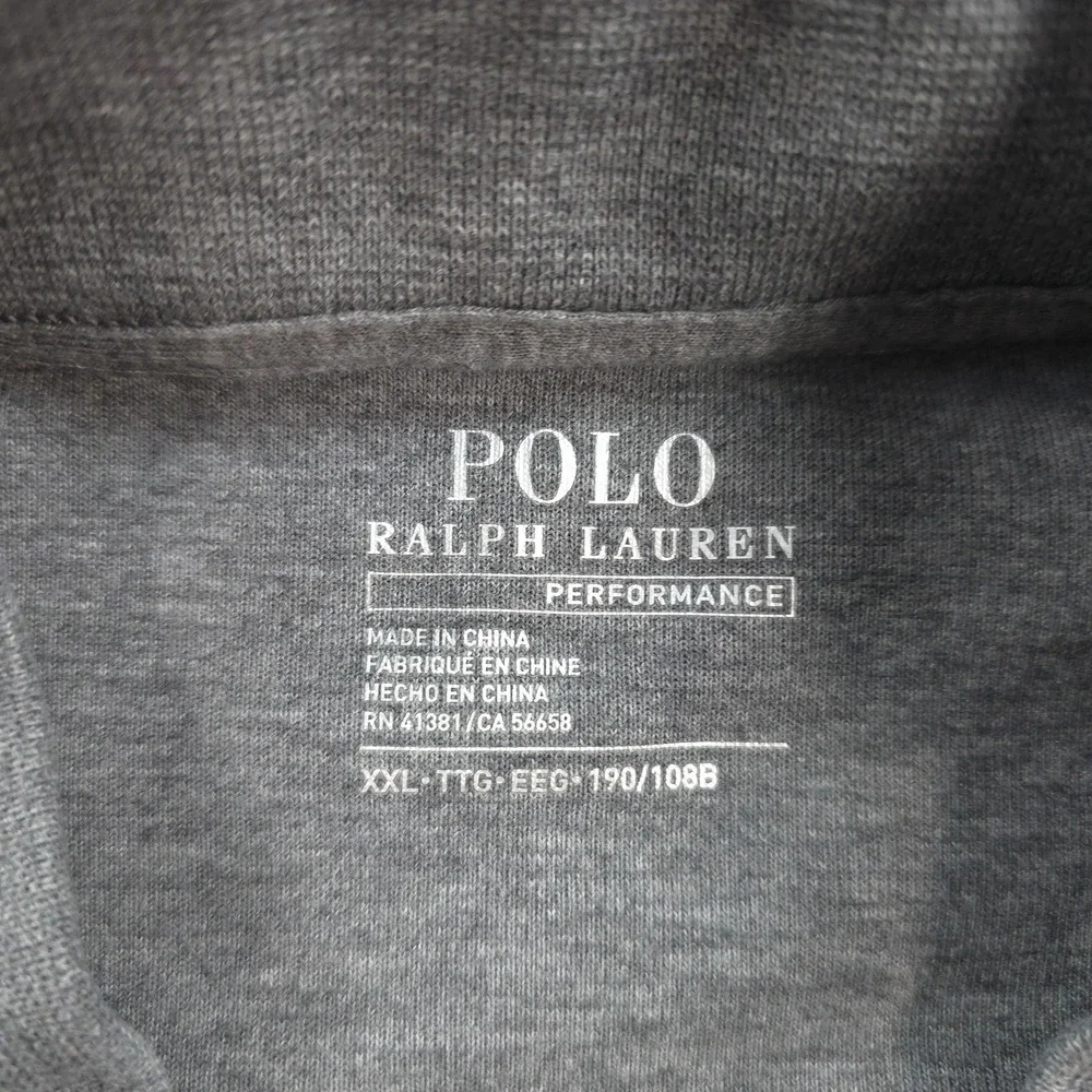 Polo Ralph Lauren Jacket Mens 2XL Gray Performance Track Full Zip Pony Logo